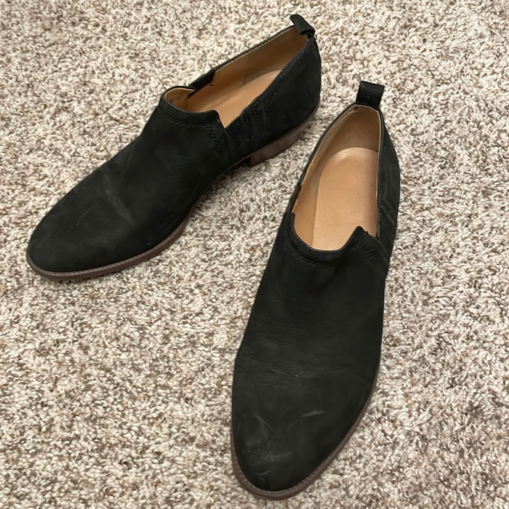 Franco Sarto Black Suede Ankle Booties Size 8